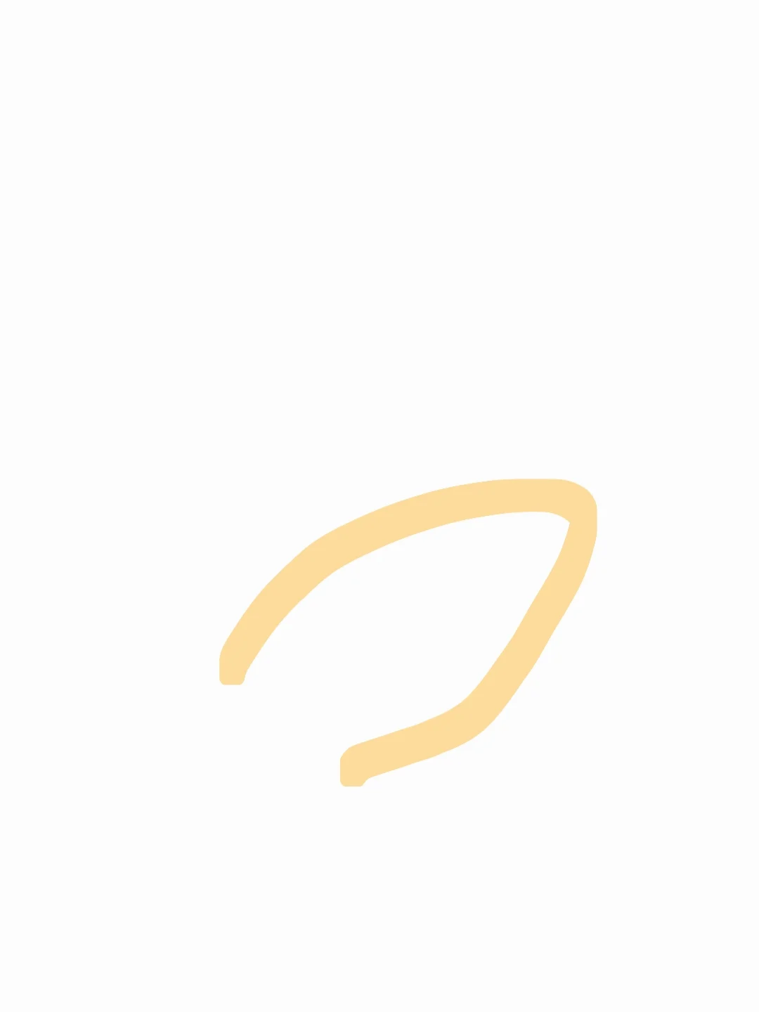 Drawing titled Curve in orange by Victoria, age 11